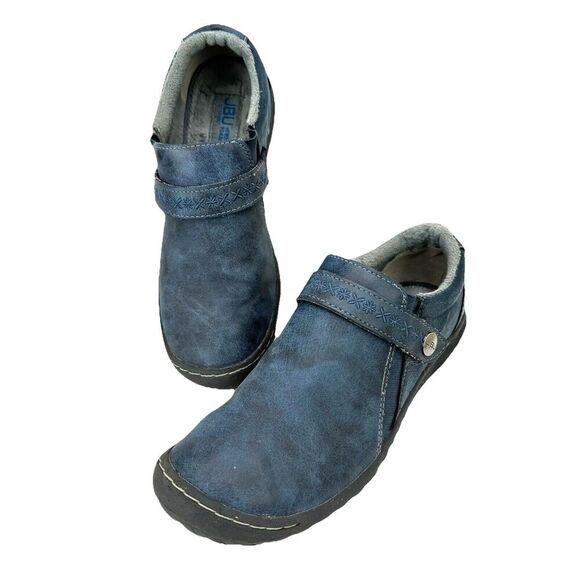 Jambu Moccasin Shoes W 7 Blue Blakely Encore Adjustable Memory Foam Plush Lined - Picture 10 of 14